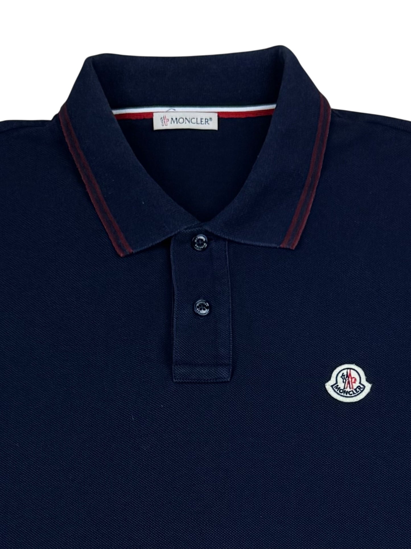 Moncler Tricolour Pique Polo Shirt