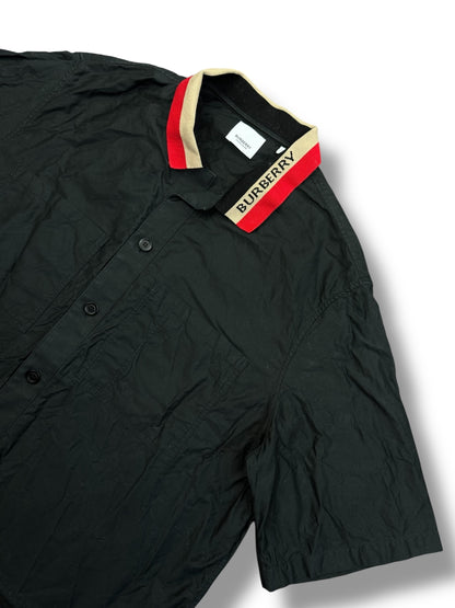 Burberry Striped Collared Logo Shirt