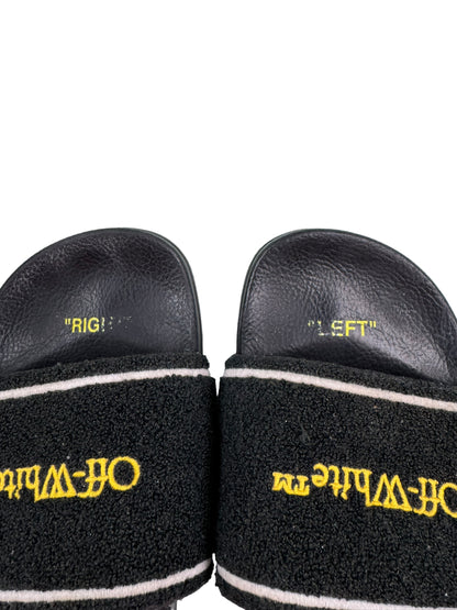 Off White Black Towel Slides