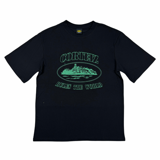 Corteiz Rules The World Print T-Shirt - Black