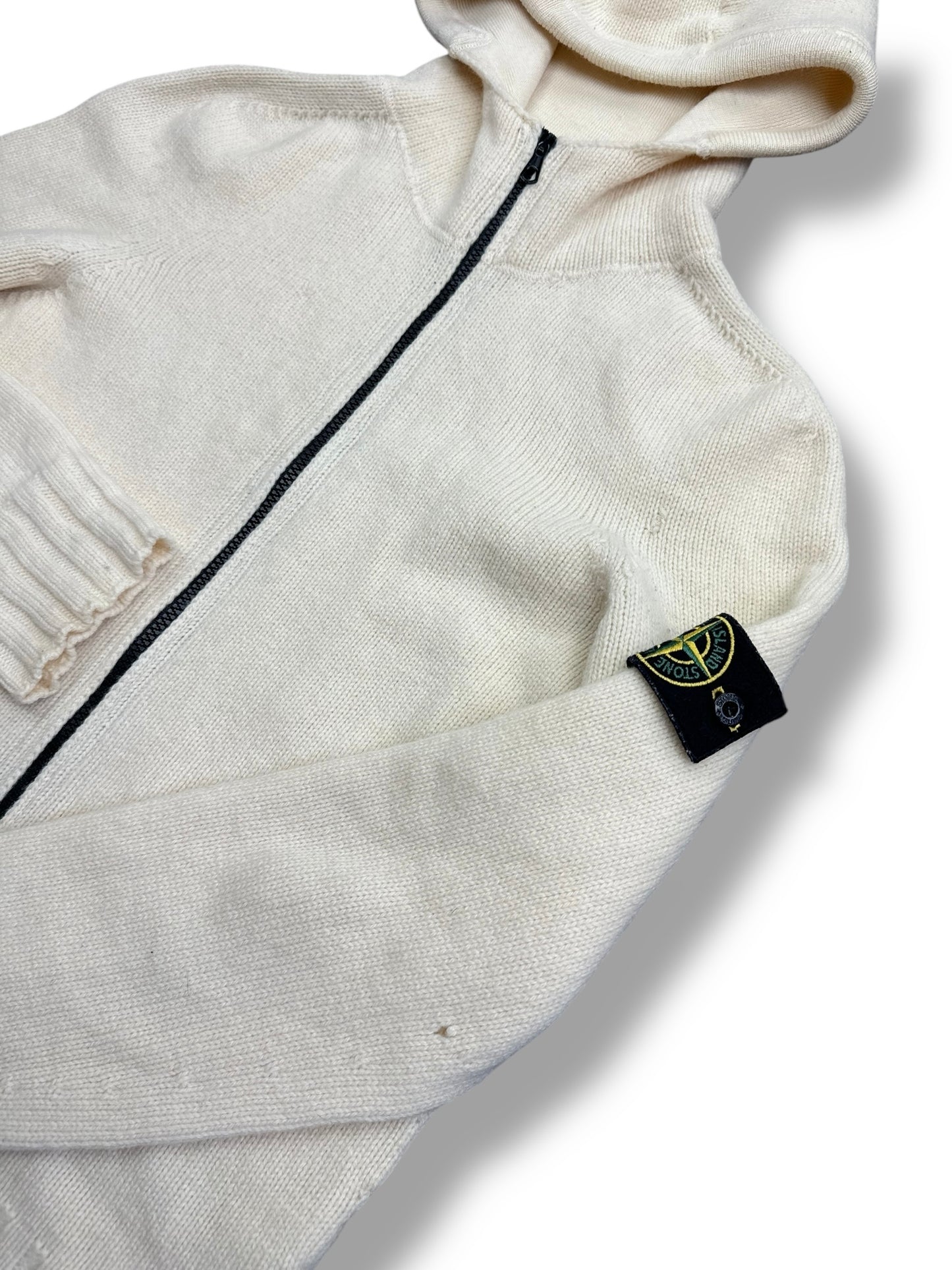 Stone Island Zip Up Knit Hoodie