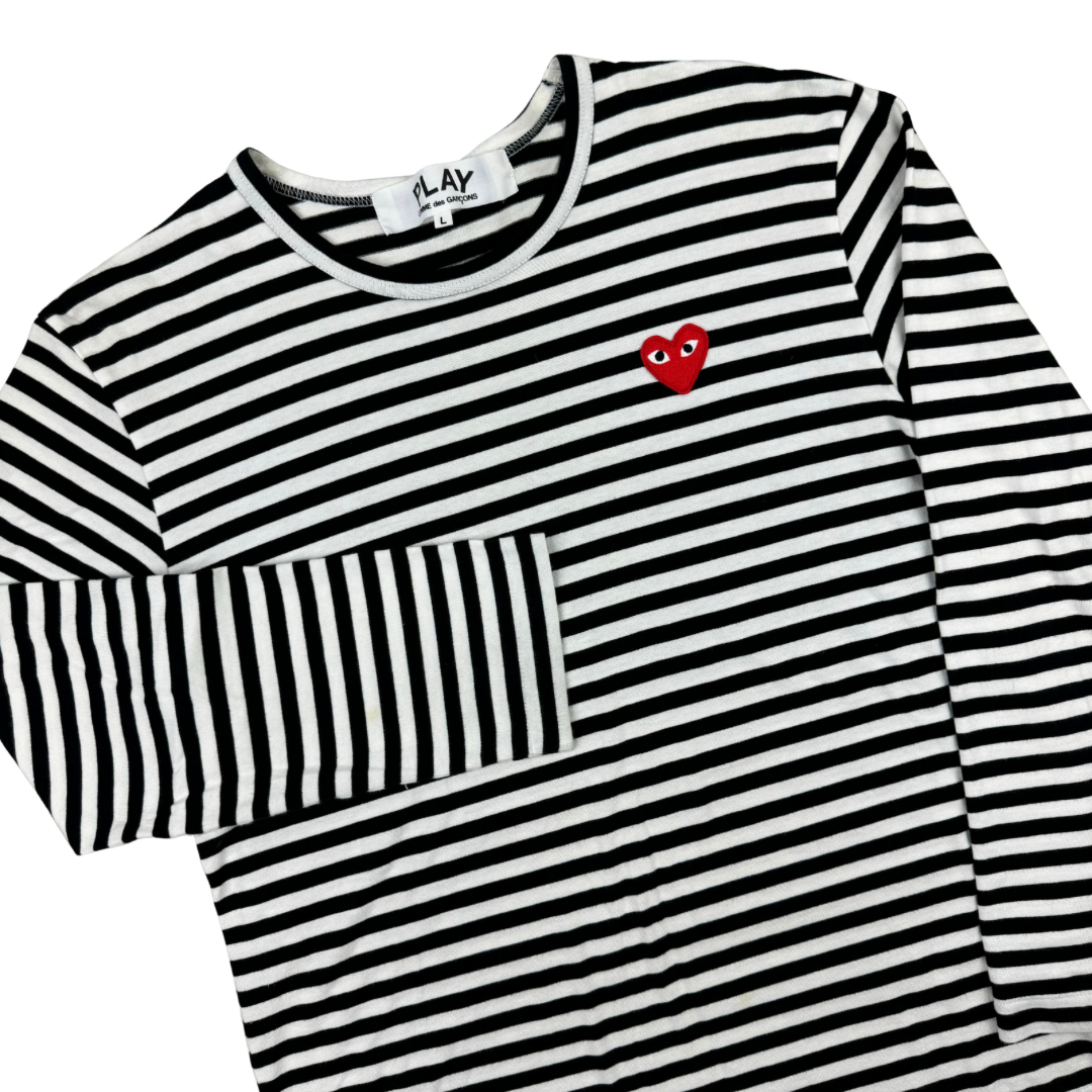 Comme Des Garçons Striped Longsleeve T-Shirt - Black/White