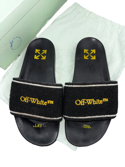 Off White Black Towel Slides