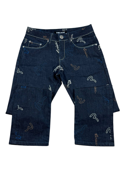 Evisu Heavyweight Straight Fit  All Over Print Jeans