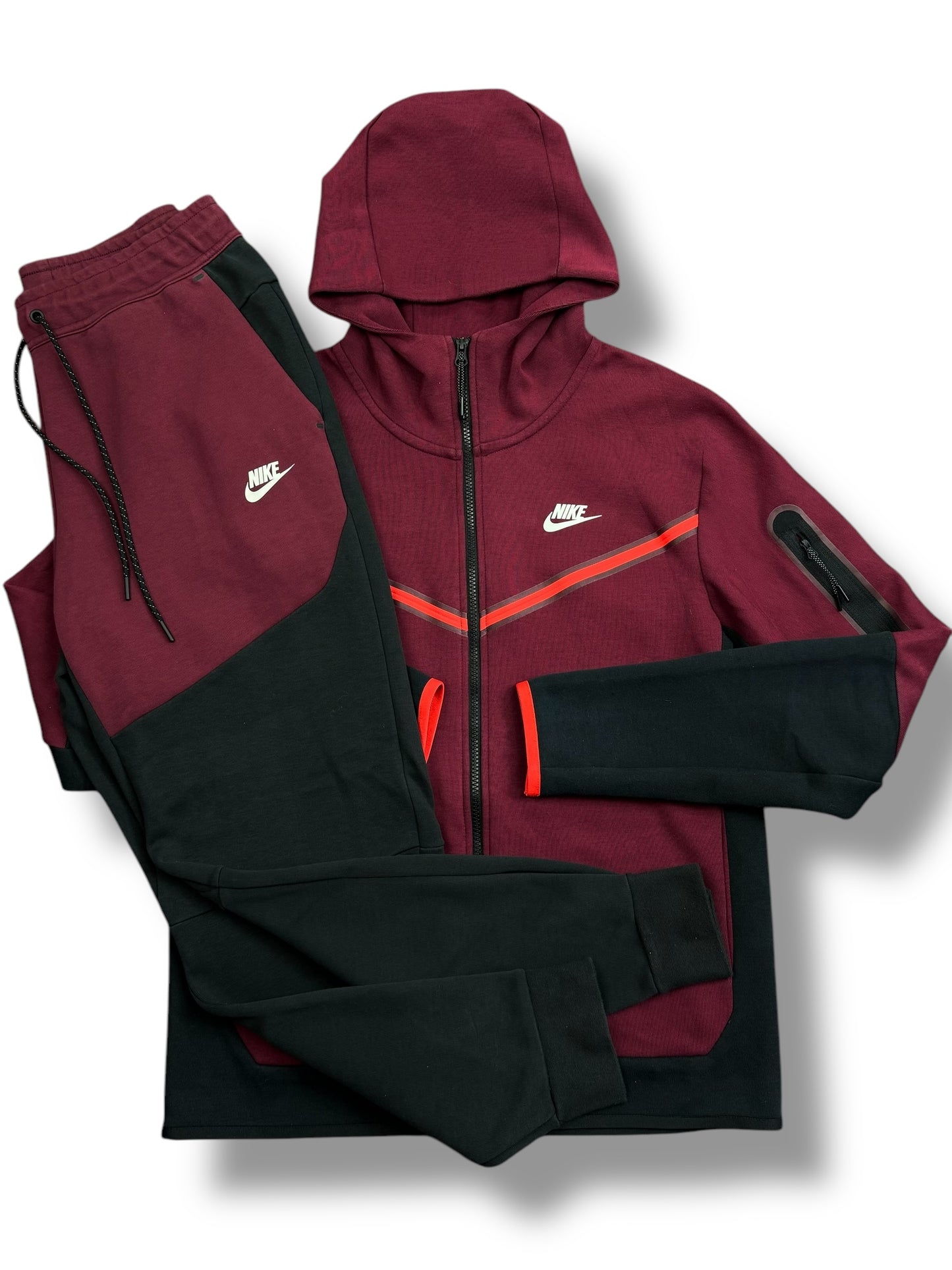 Nike Tech Fleece Full Tracksuit Burgundy/Black