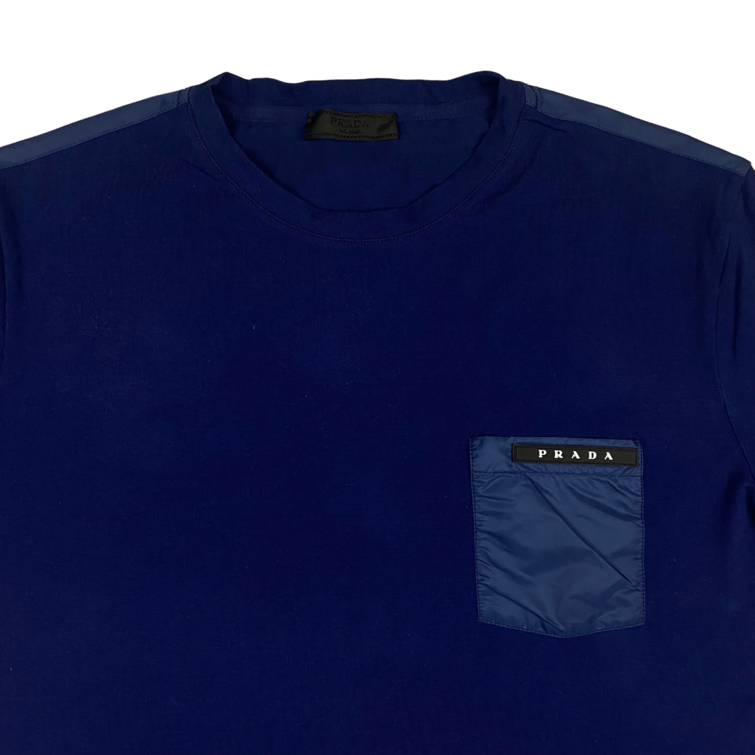 Prada Nylon Pocket T-Shirt Navy