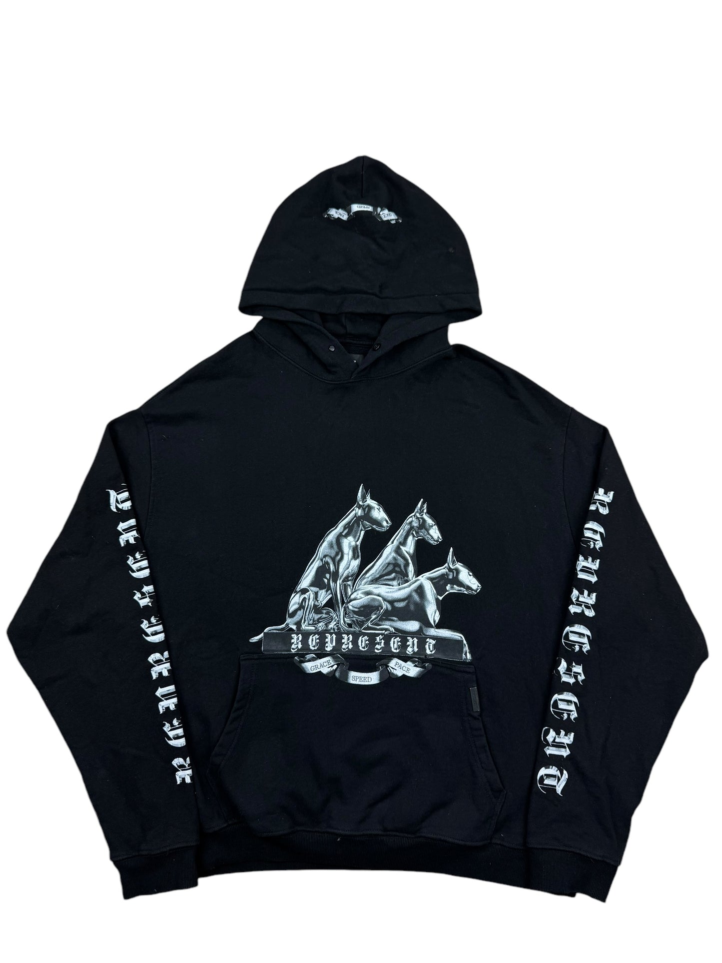 Represent Bullterrier Cotton Hoodie - Jet Black