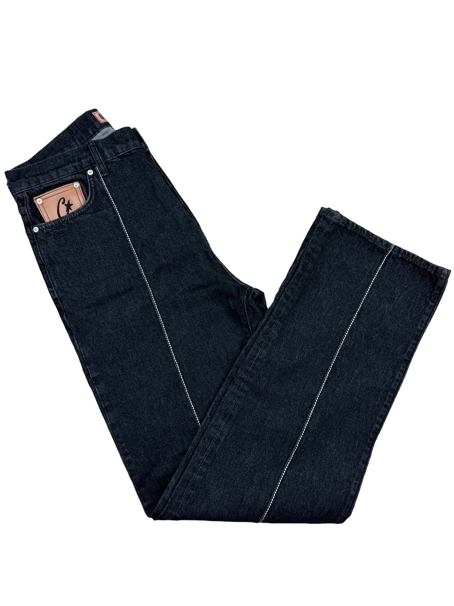 Corteiz C-Star Stitch Down Jeans - Black