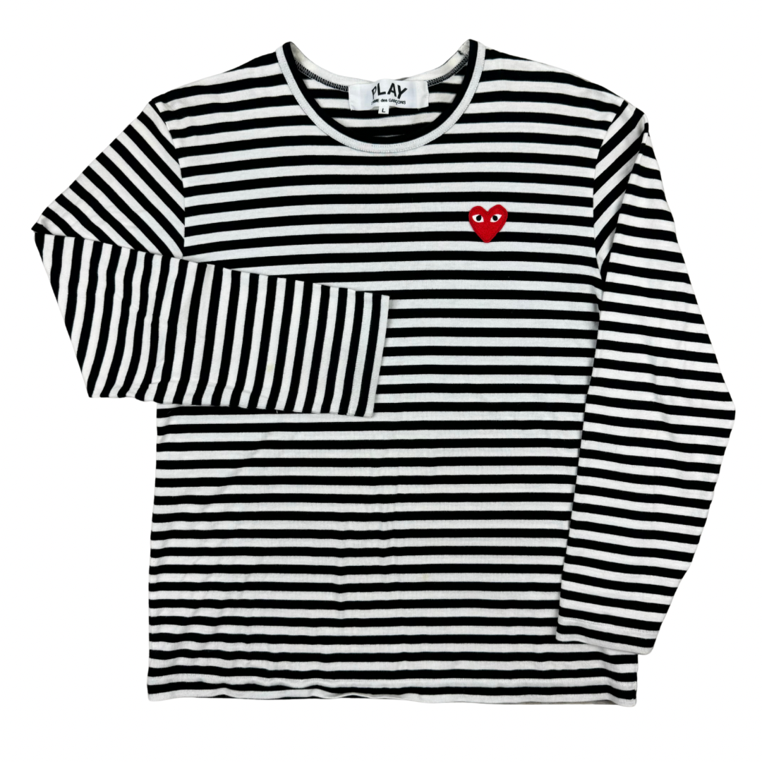 Comme Des Garçons Striped Longsleeve T-Shirt - Black/White