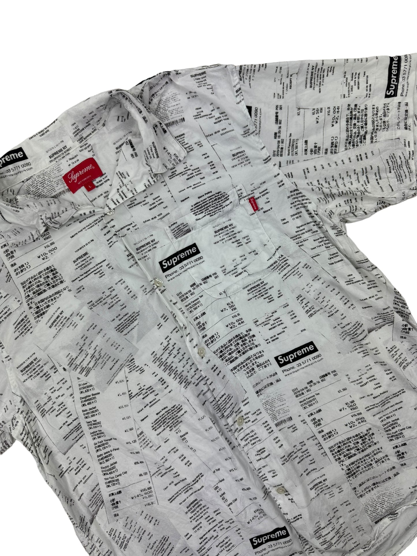 Supreme Receipts Rayon S/S Shirt FW20