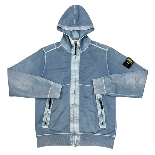 Stone Island 2014 Light Blue Two Tone Zipped Hoodie