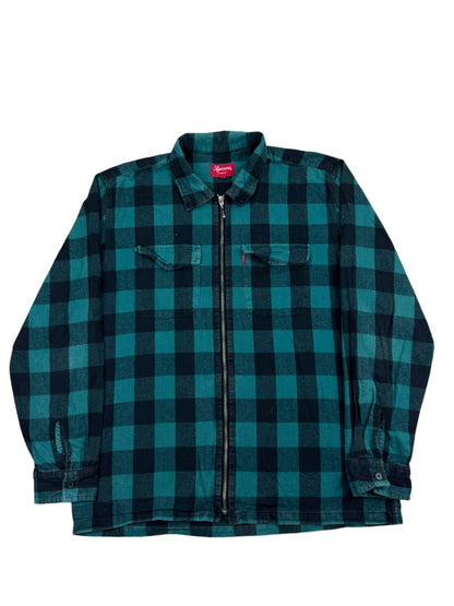 Supreme Buffalo Plaid Flannel Zip Up FW16