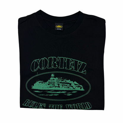 Corteiz Rules The World Print T-Shirt - Black