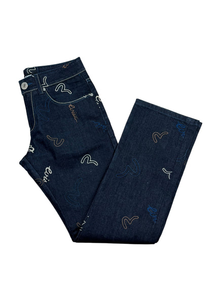 Evisu Heavyweight Straight Fit  All Over Print Jeans