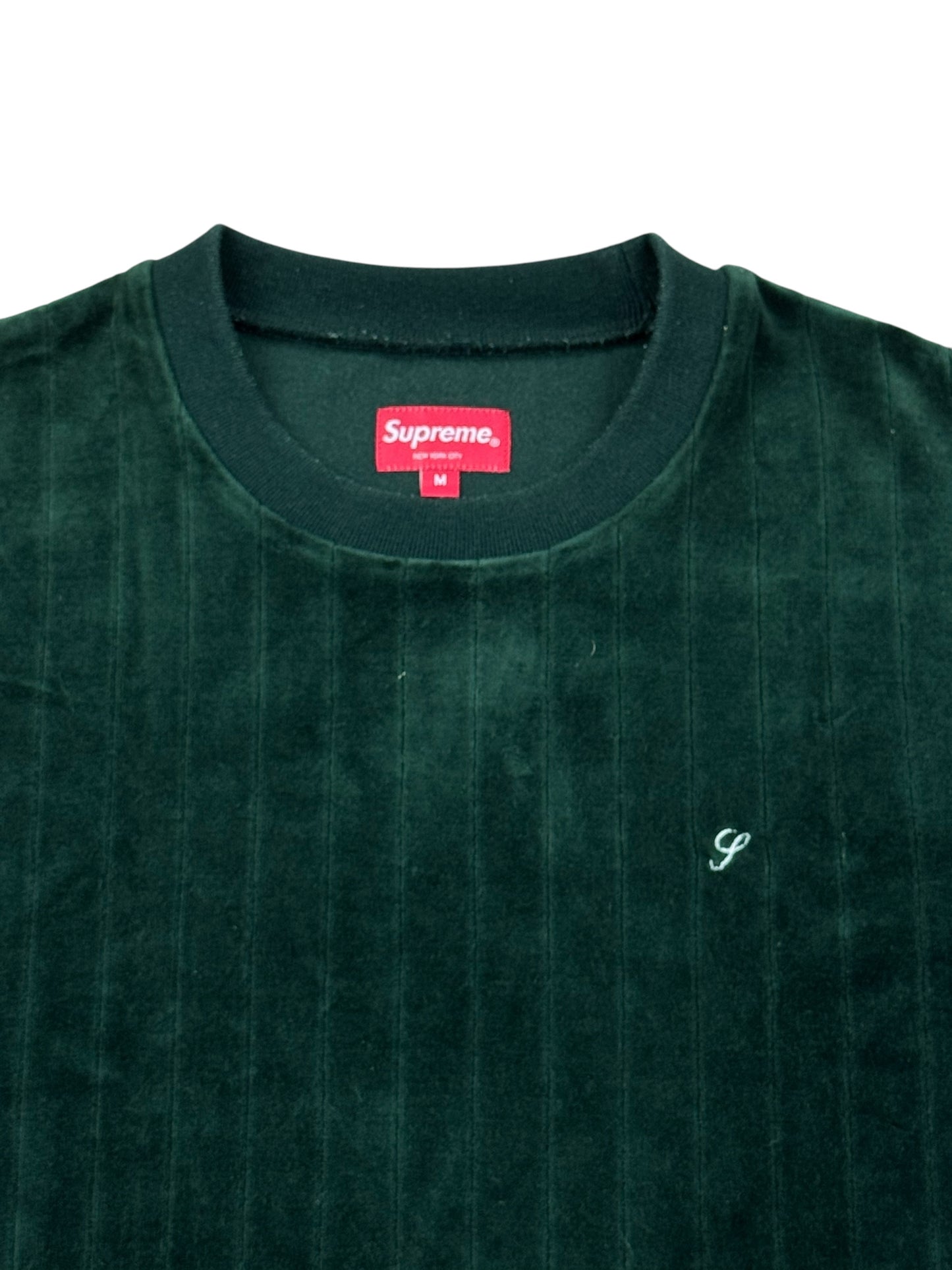 Supreme Ribbed Velour Crewneck Green