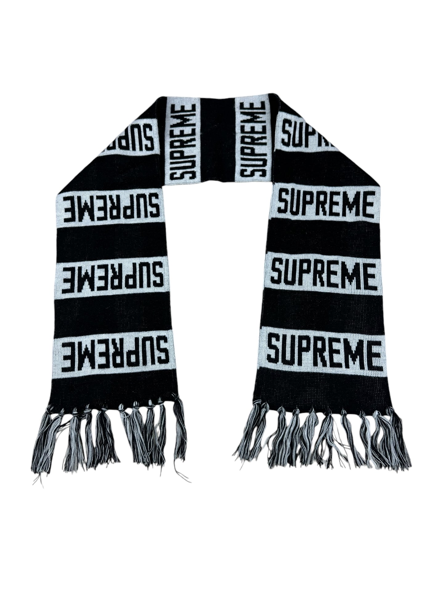 Supreme Bar Stripe Scarf FW16 - Black/White