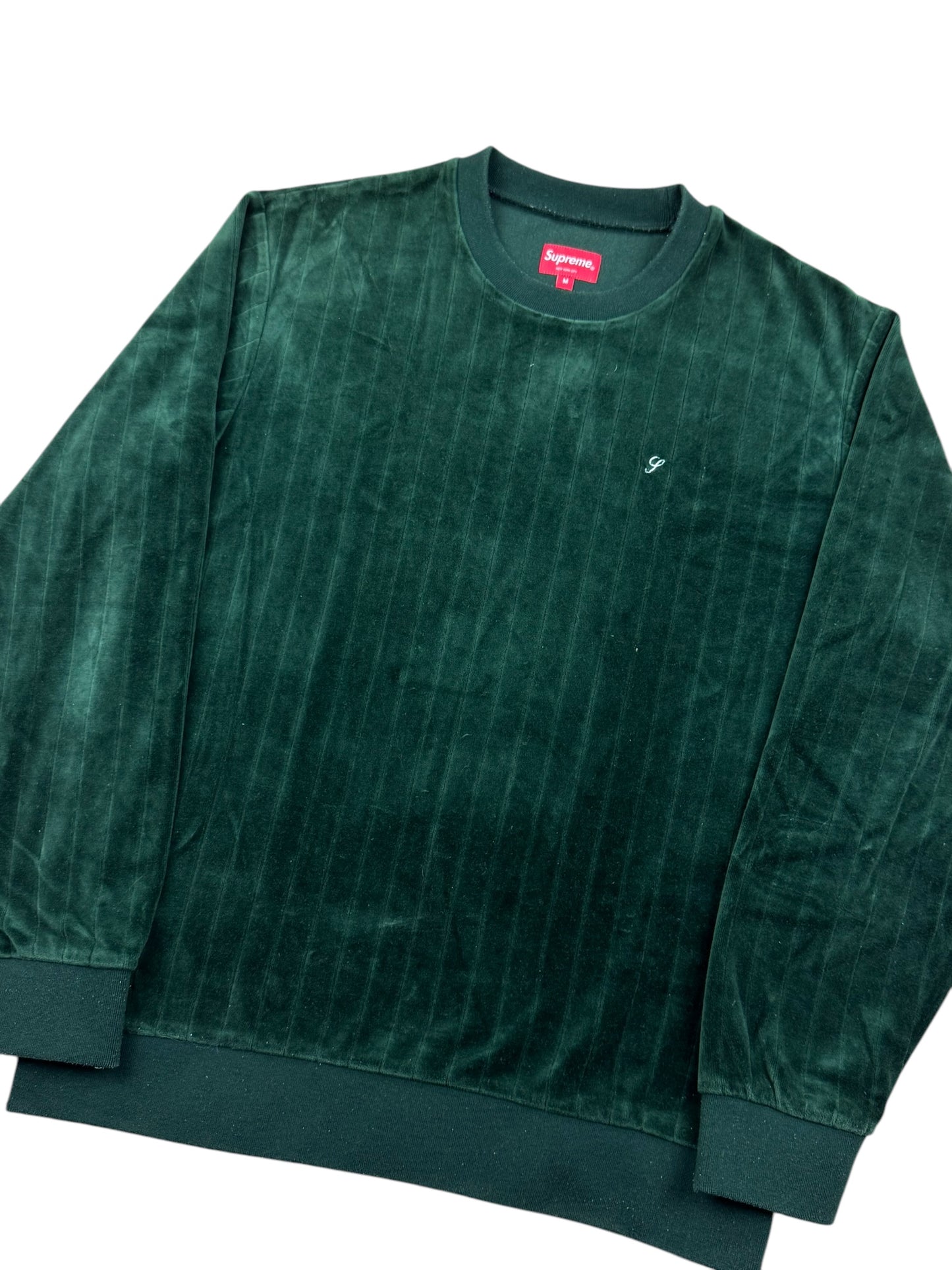 Supreme Ribbed Velour Crewneck Green