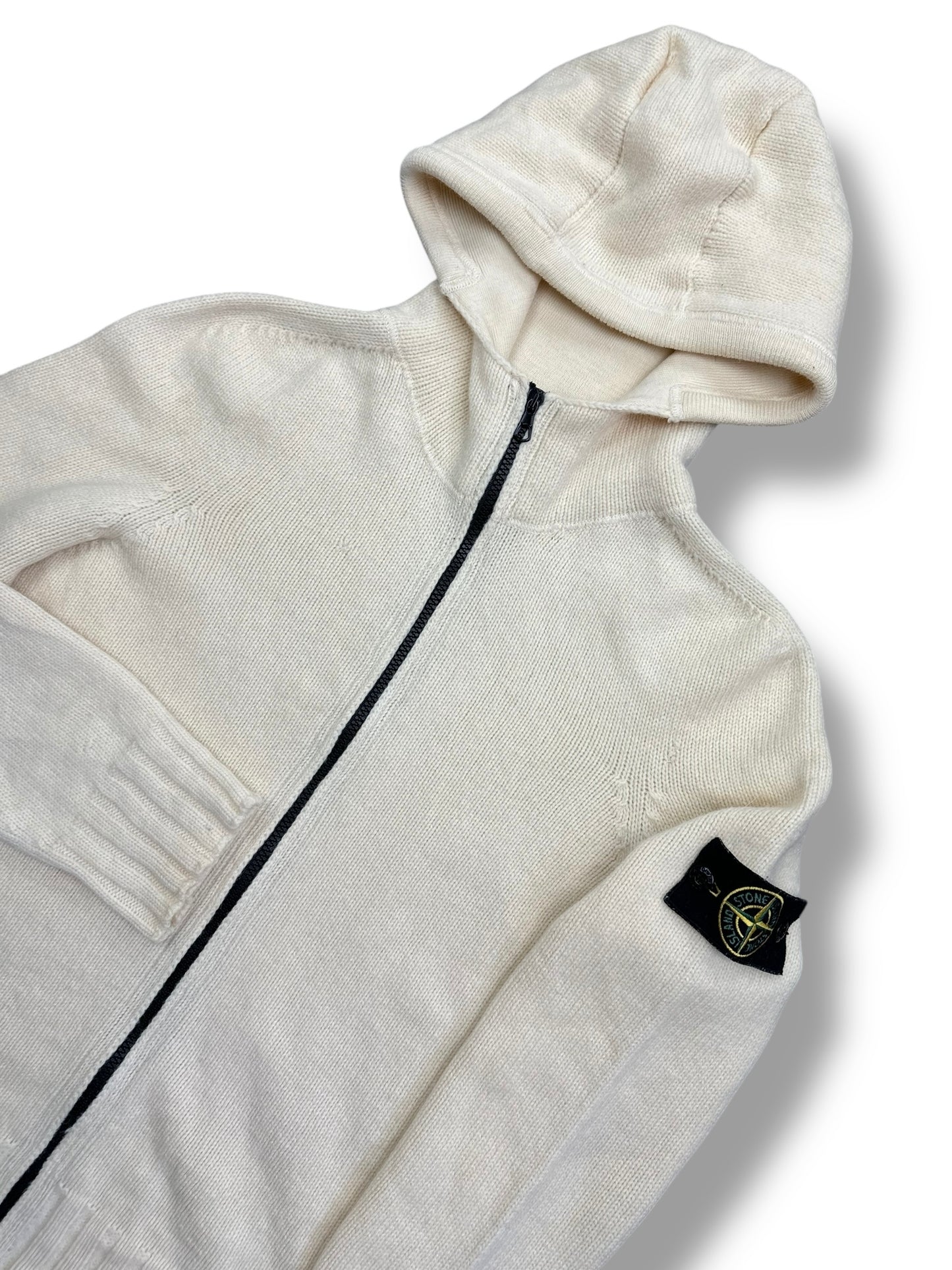 Stone Island Zip Up Knit Hoodie