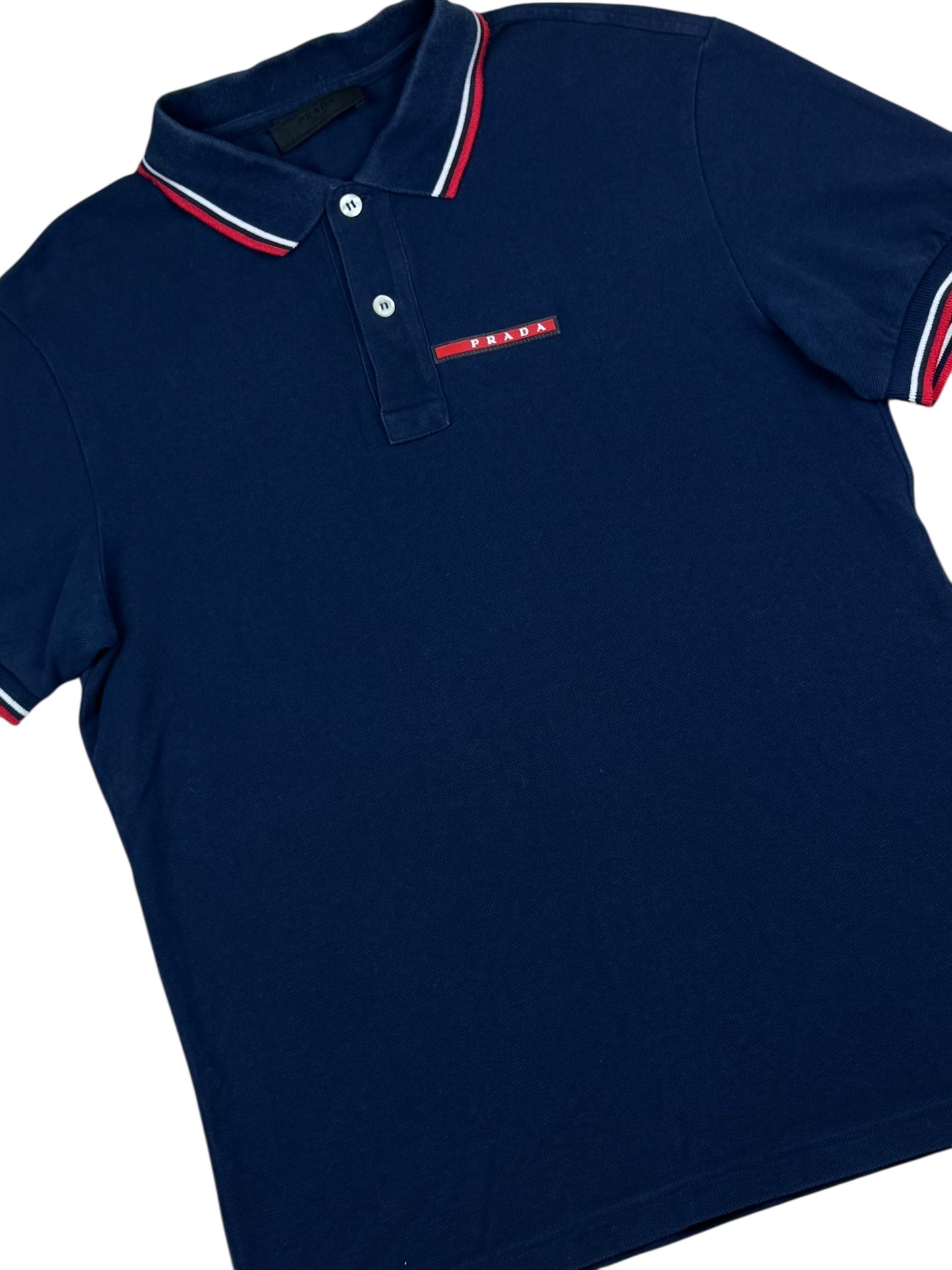 Prada Pique Polo Shirt Navy