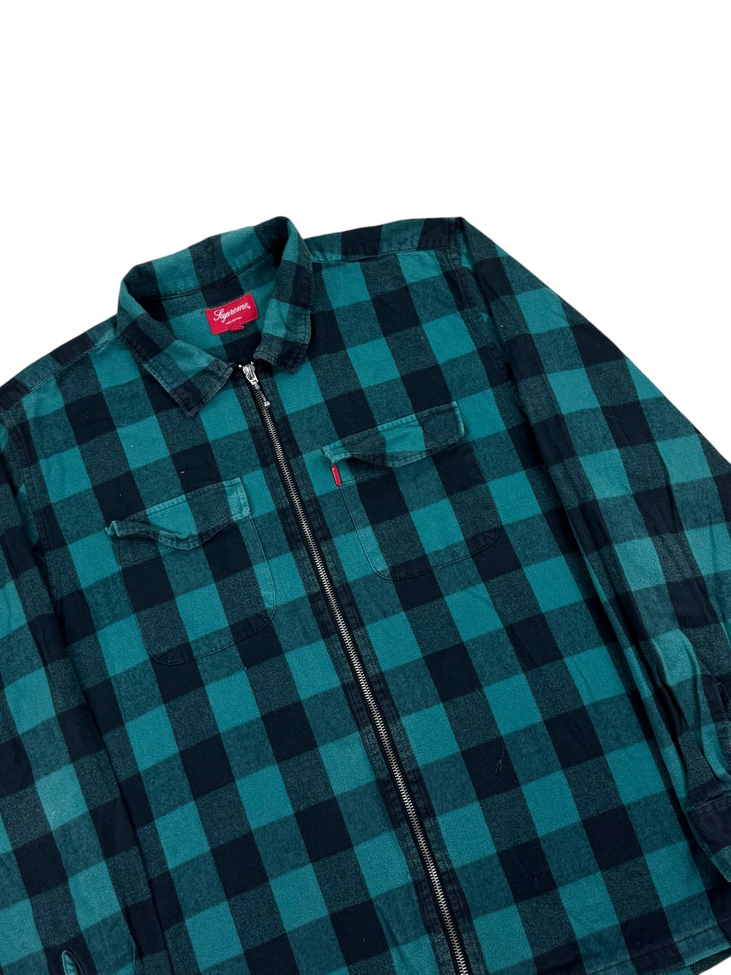 Supreme Buffalo Plaid Flannel Zip Up FW16