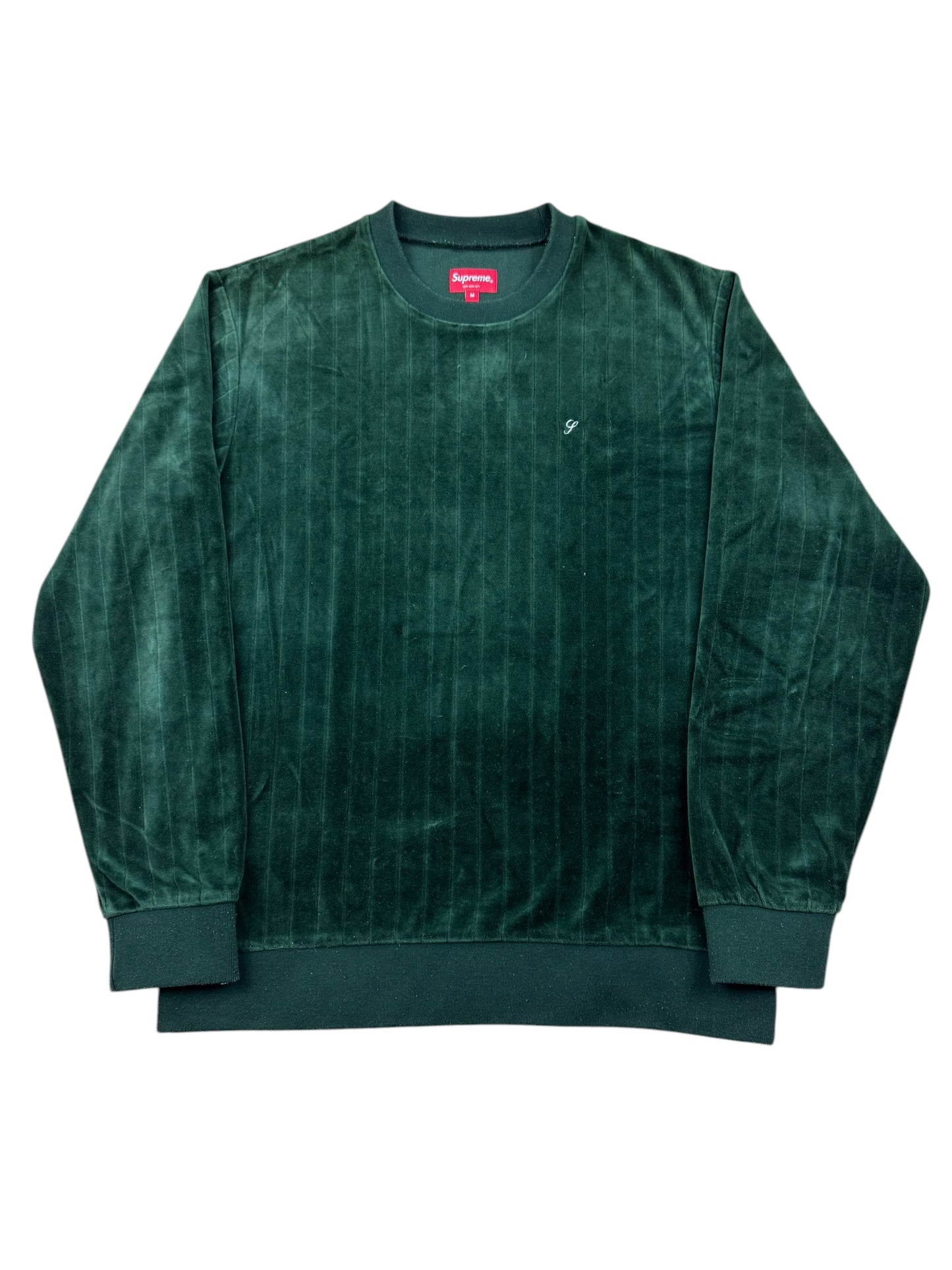 Supreme Ribbed Velour Crewneck Green