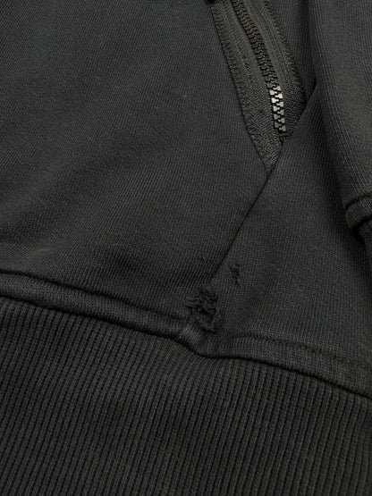 C.P Company Diagonal Raised Quarter Zip Sweatshirt - Black