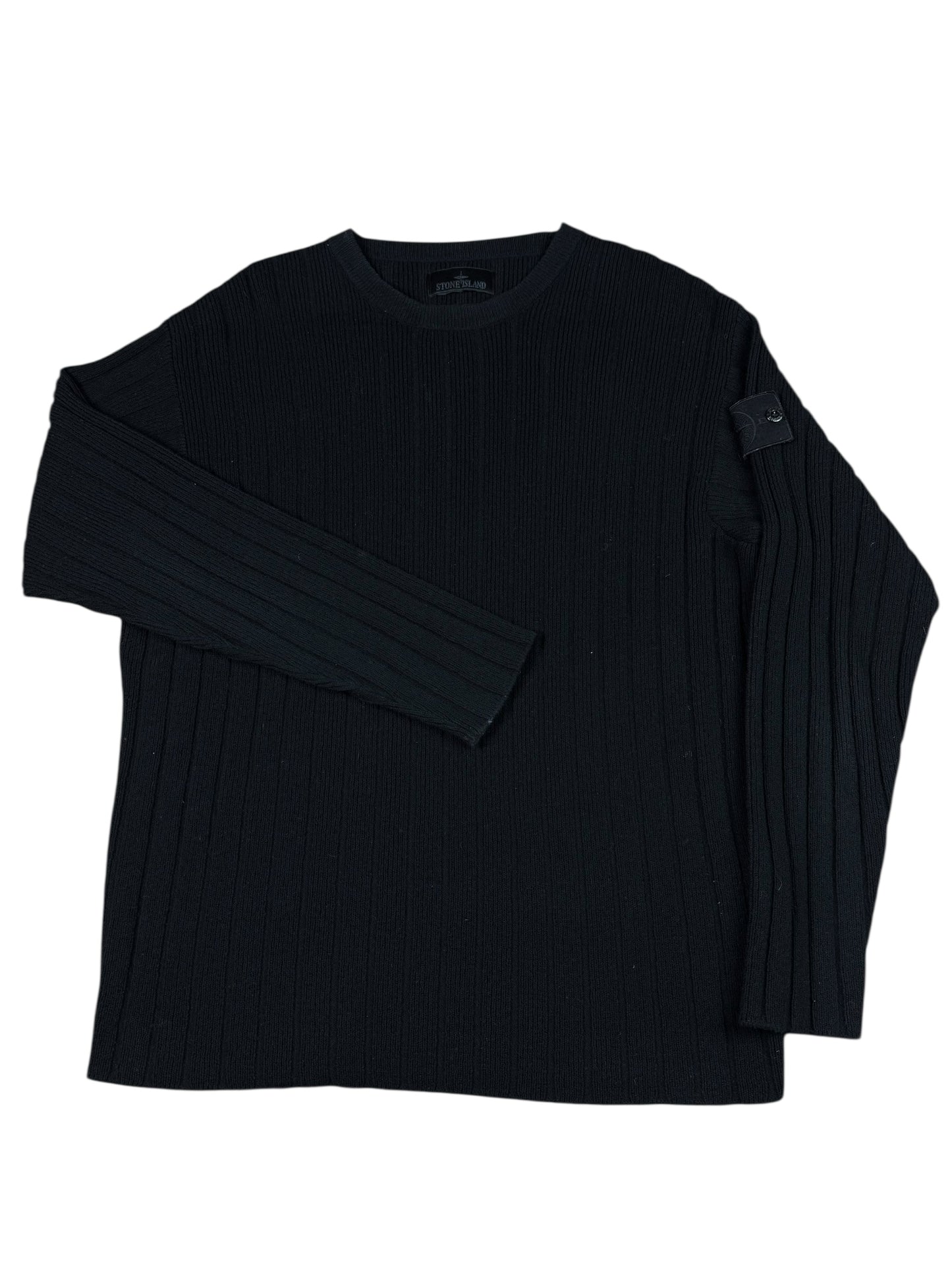 Stone Island Ghost Logo Ribbed Crewneck