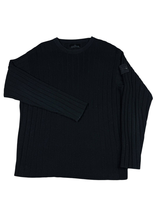 Stone Island Ghost Logo Ribbed Crewneck