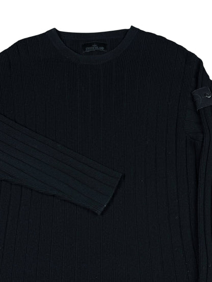 Stone Island Ghost Logo Ribbed Crewneck