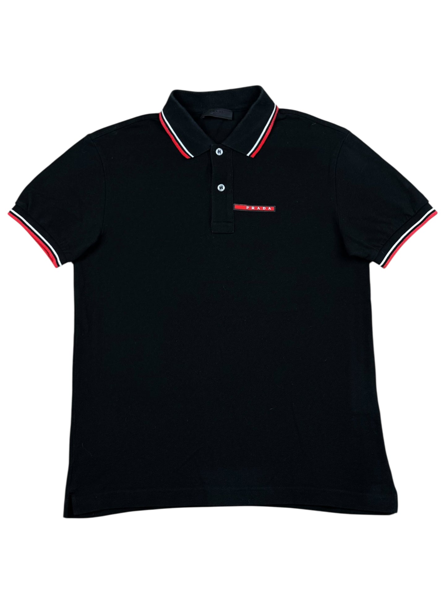 Prada Pique Polo Shirt- Black
