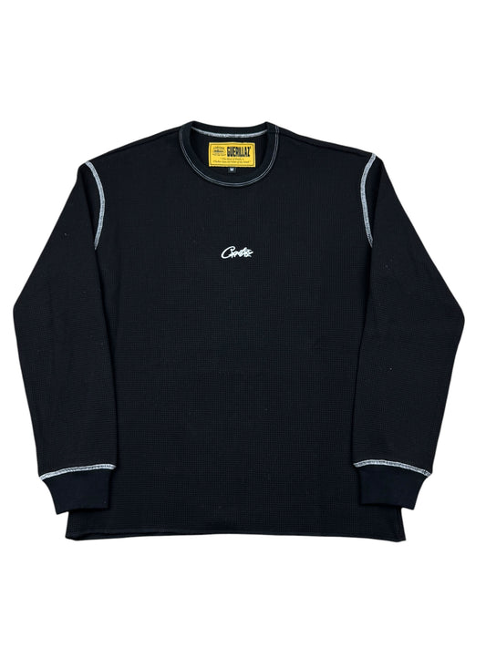 Corteiz Heavyweight Waffle Long-Sleeve Black