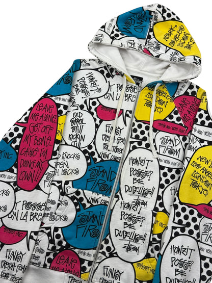 Stussy All Over Print Speech Bubble Zip Up