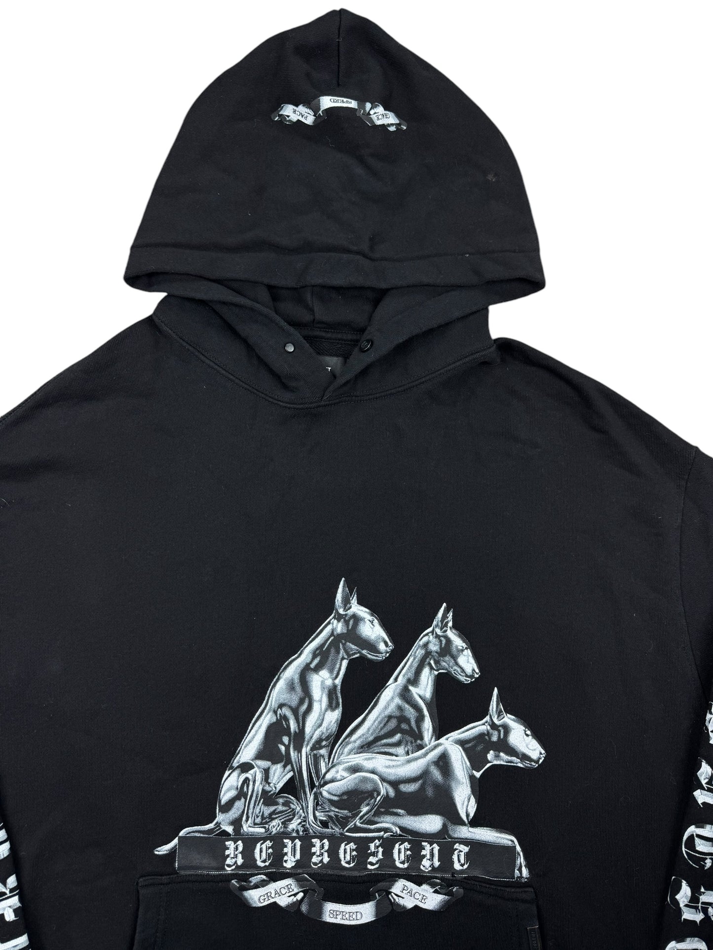 Represent Bullterrier Cotton Hoodie - Jet Black