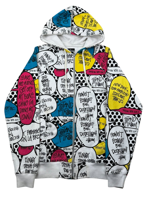 Stussy All Over Print Speech Bubble Zip Up