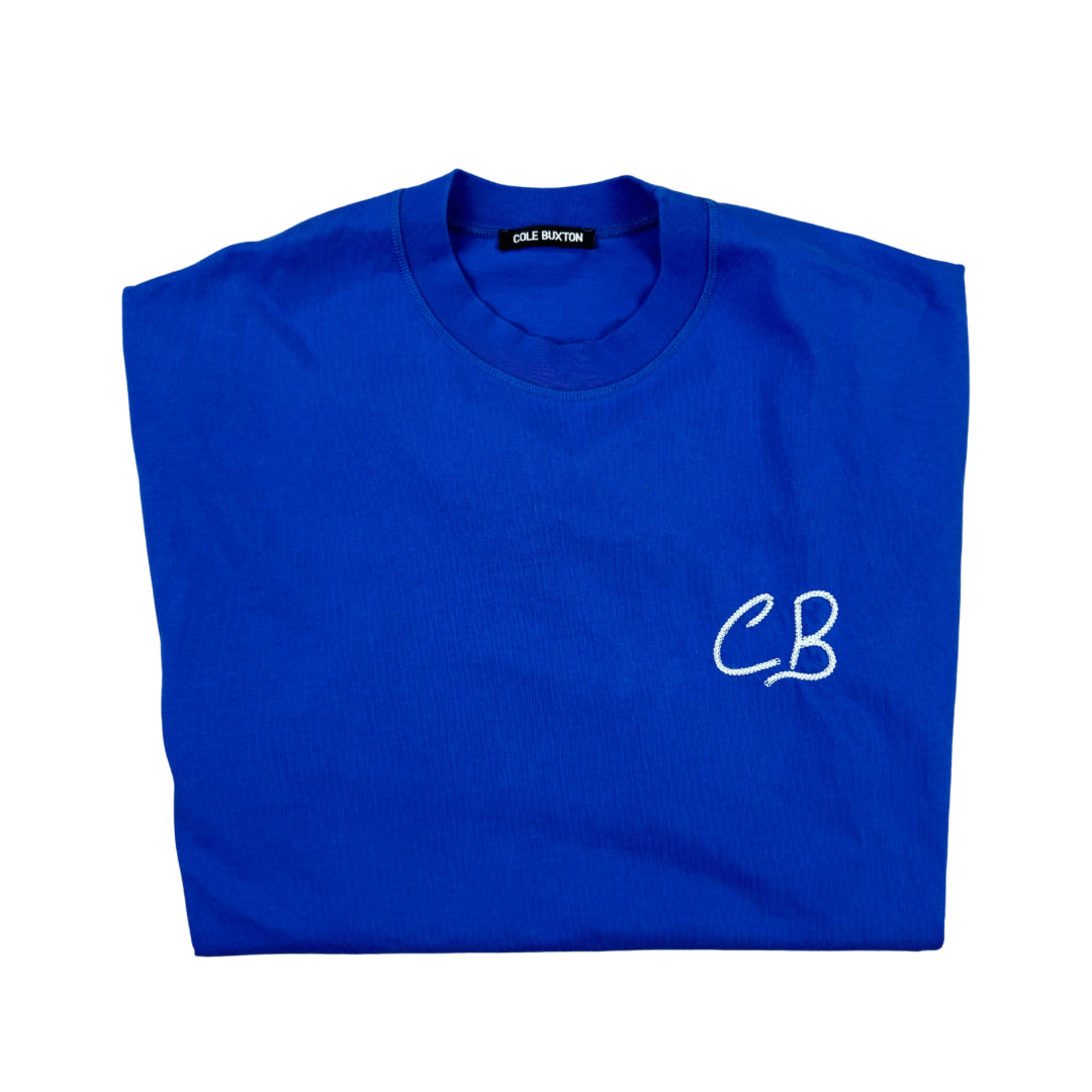 Cole Buxton Script Logo S/S T-Shirt - Blue