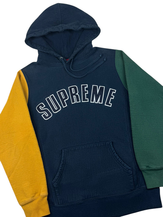 Supreme Color Blocked Arc Logo Hooded Sweatshirt