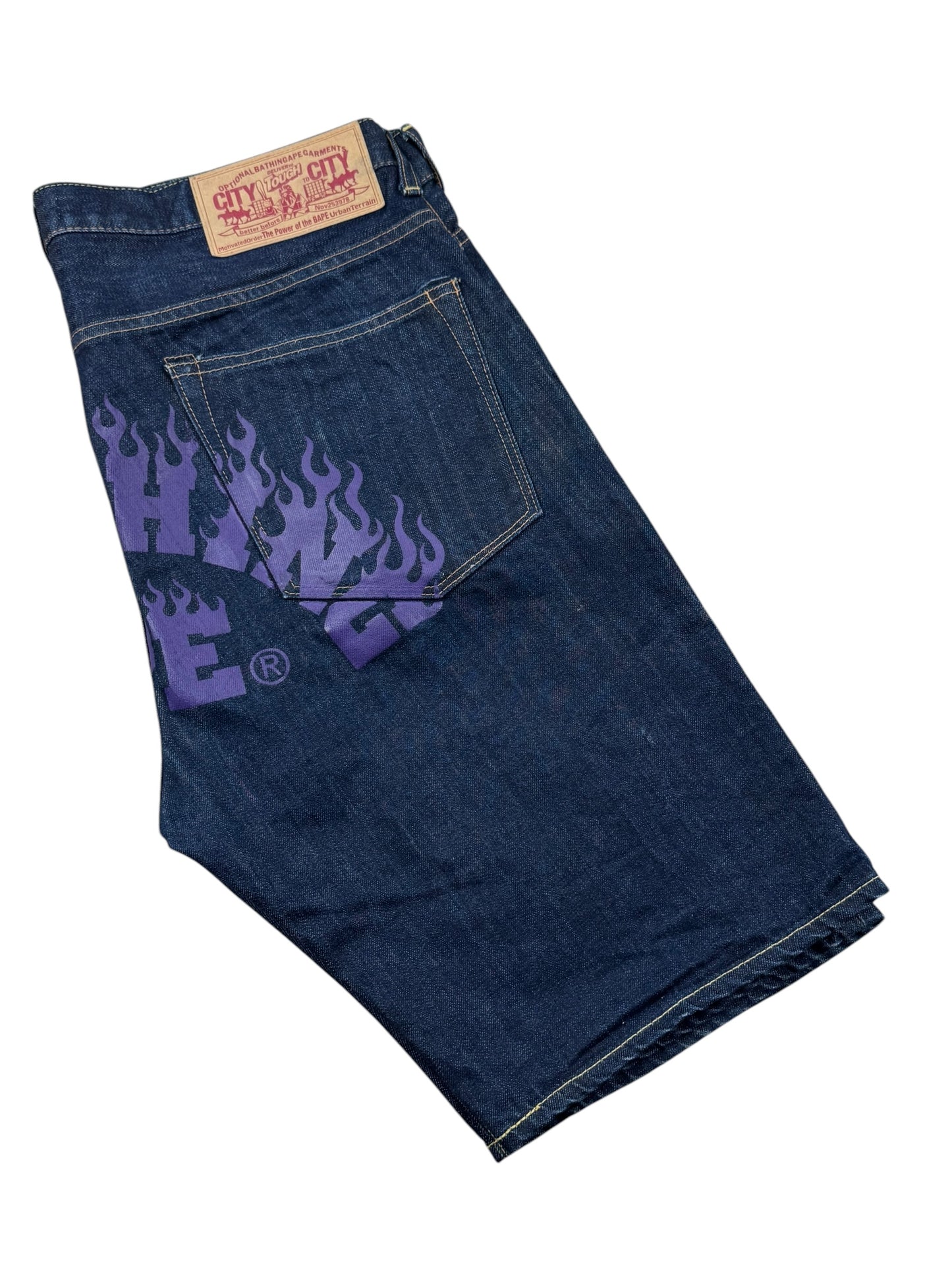 Bape A Bathing Ape Purple Flame Shorts