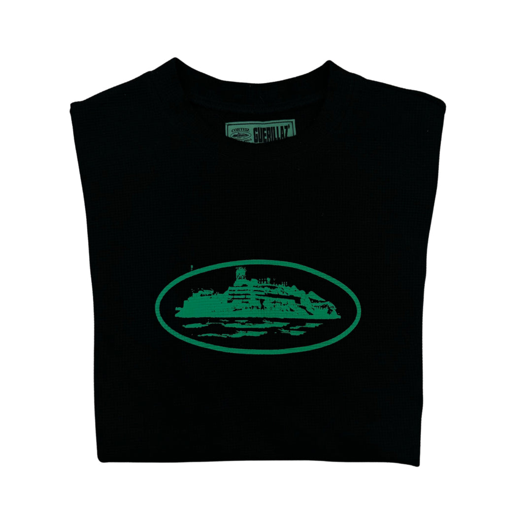 Corteiz Heavyweight Waffle T-Shirt - Black/Green