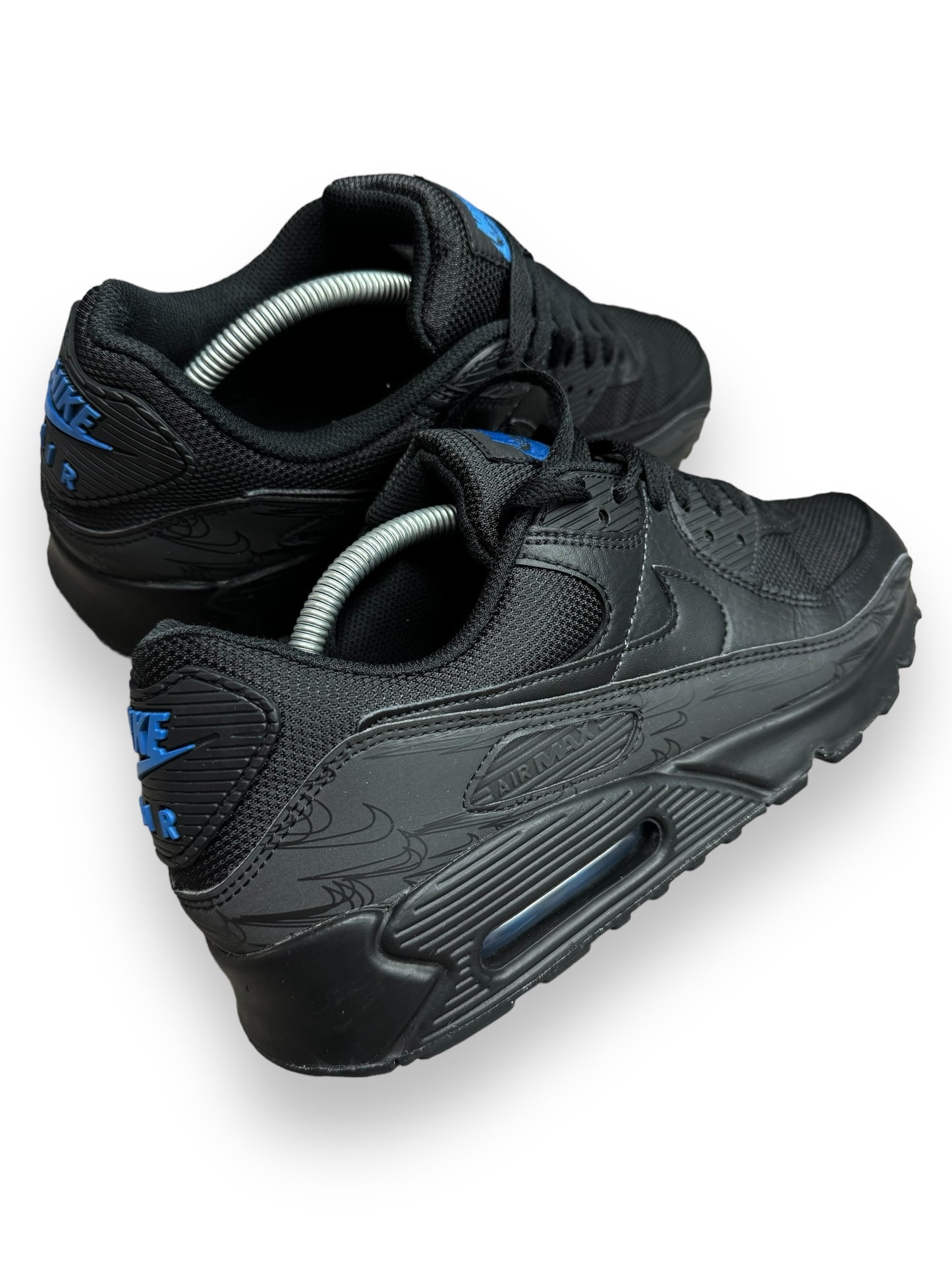 Nike Air Max 90 Triple Black Blue Reflective