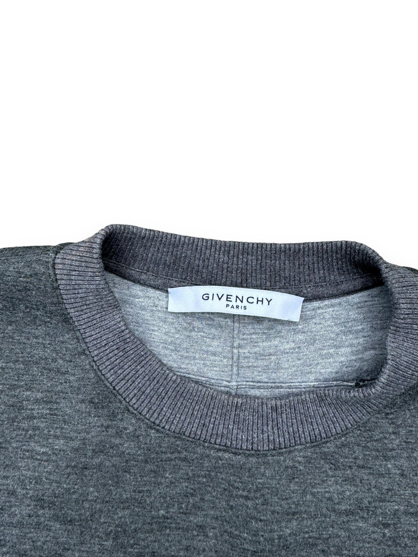 Givenchy Givenchy Grey Neoprene Logo Plaque Detail Sweatshirt