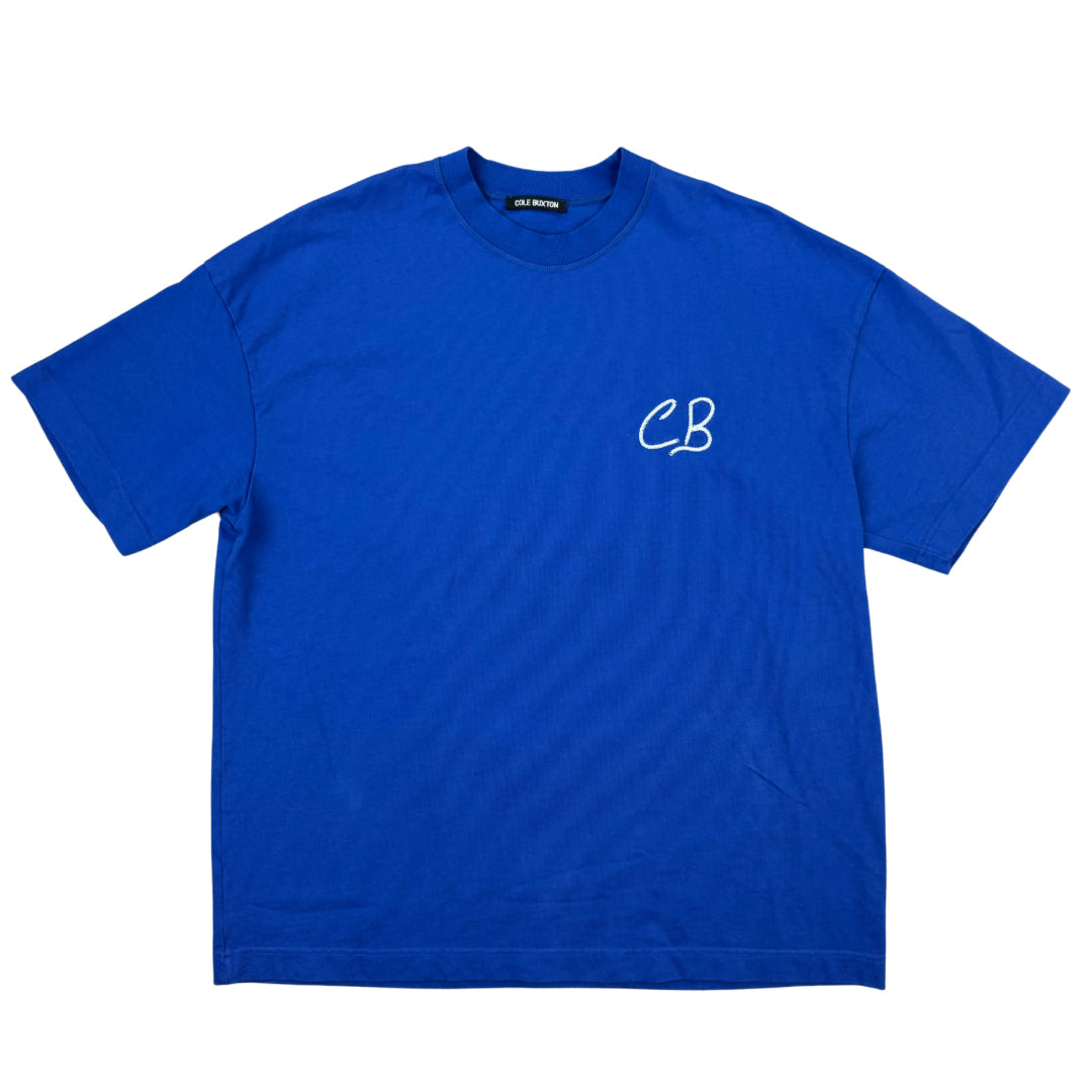 Cole Buxton Script Logo S/S T-Shirt - Blue