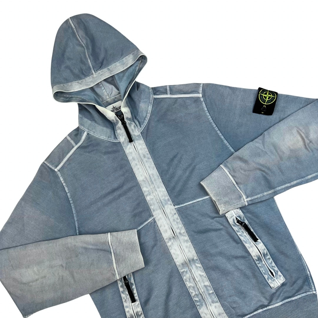 Stone Island 2014 Light Blue Two Tone Zipped Hoodie