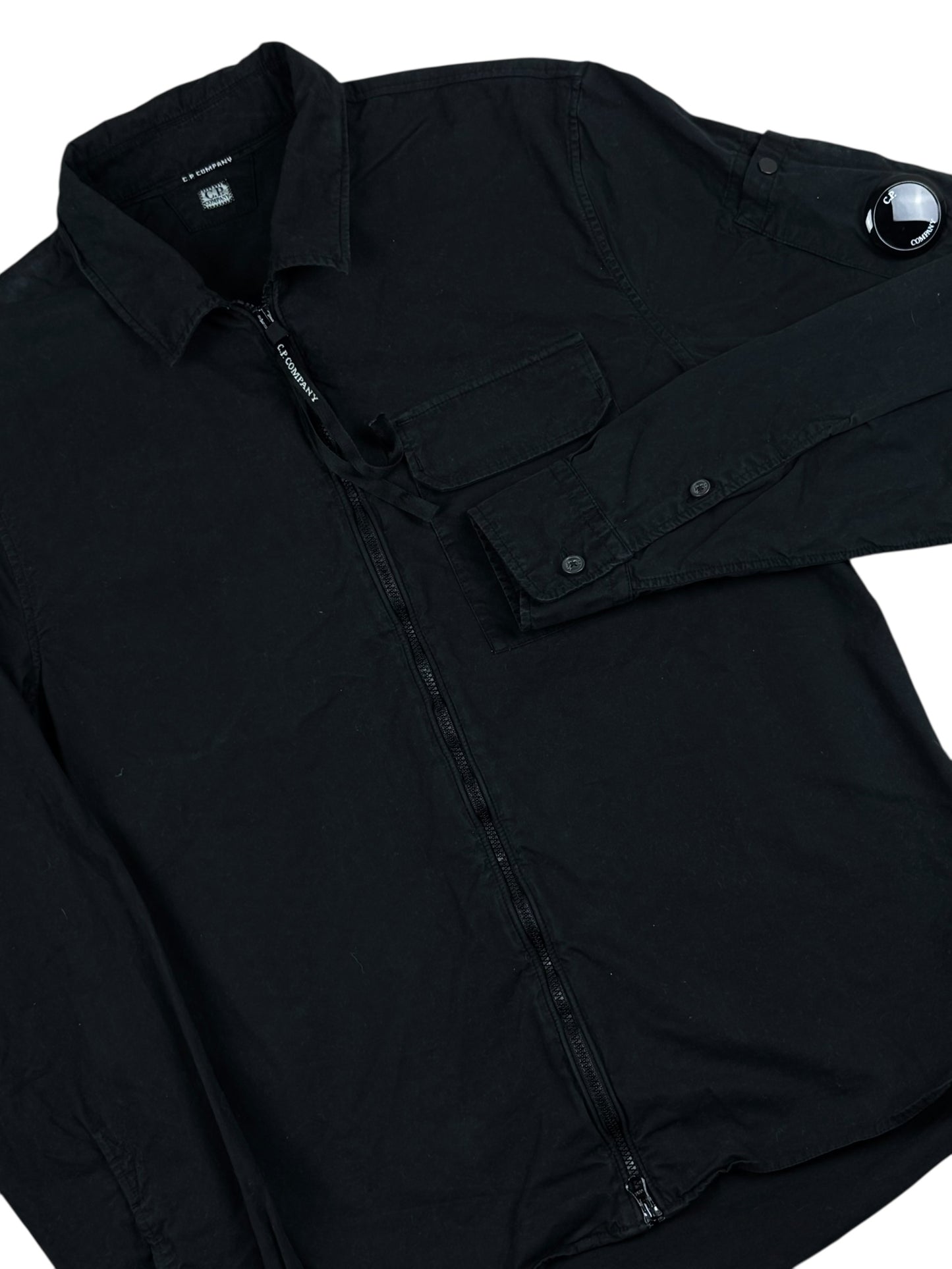 CP Company Gabardine Arm Lens Overshirt - Black