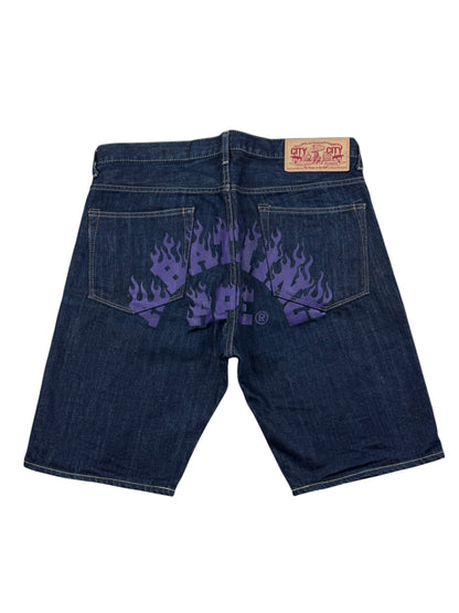 Bape A Bathing Ape Purple Flame Shorts