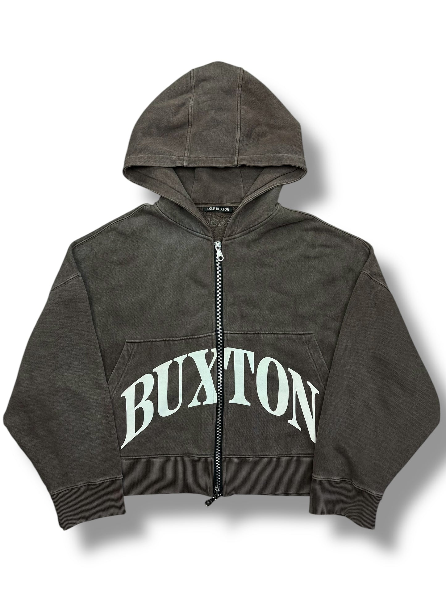 Cole Buxton Cropped Zip-Up Hoodie