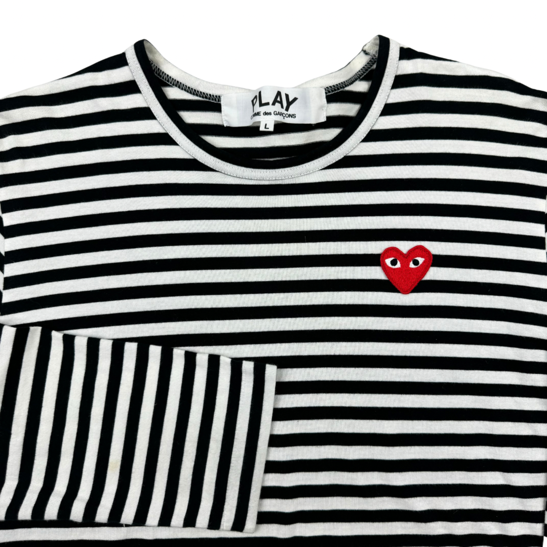 Comme Des Garçons Striped Longsleeve T-Shirt - Black/White