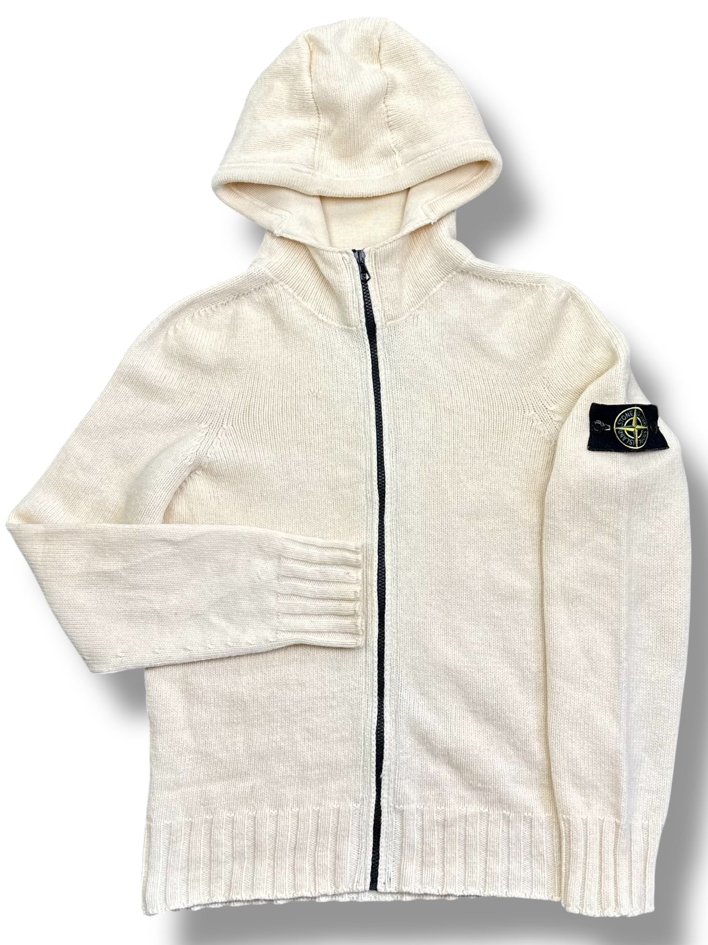 Stone Island Zip Up Knit Hoodie