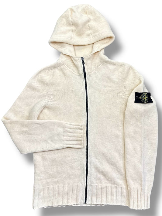 Stone Island Zip Up Knit Hoodie