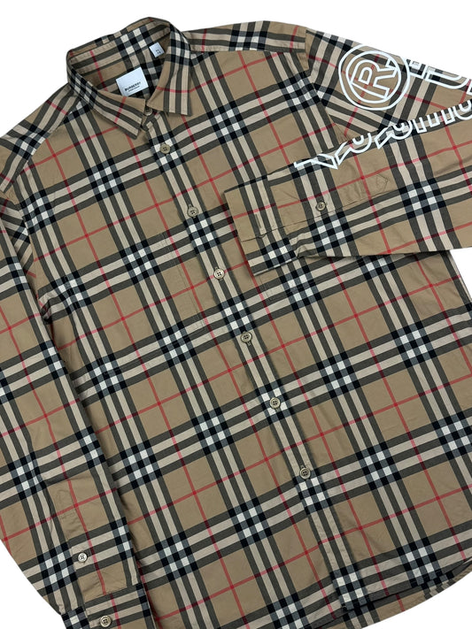 Burberry Logo Print Vintage Check Cotton Poplin Shirt