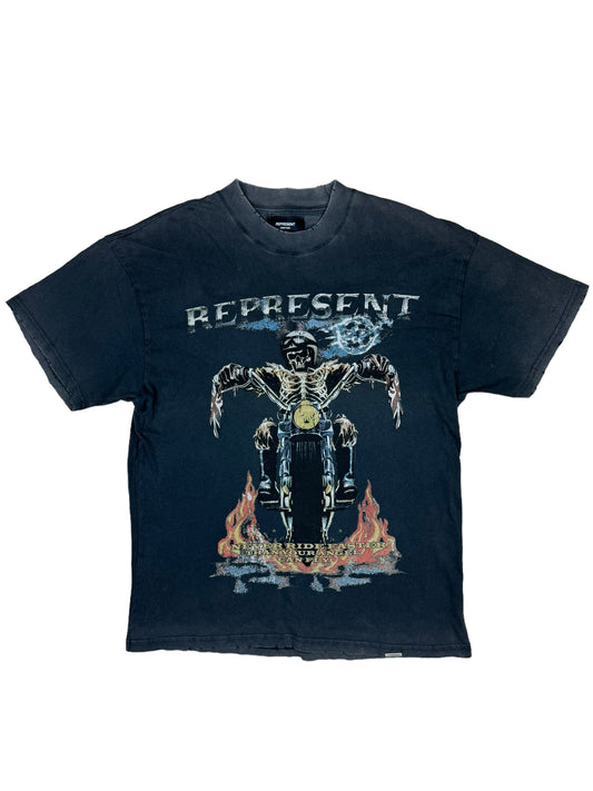 Represent Never Ride Faster Print T-Shirt